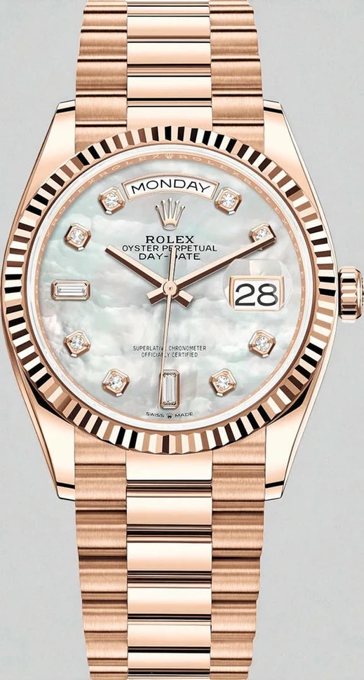 Rolex Day Date Everose Gold 128235 Mop Diamond Watch389 Pakistan