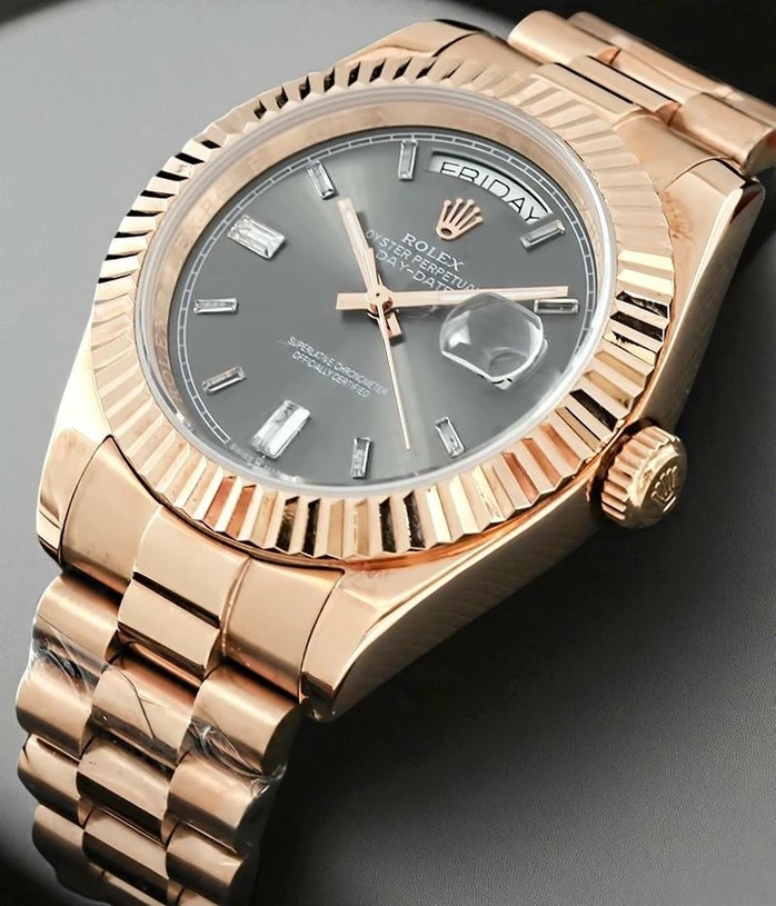 Rolex Day Date Grey Dial Rose Gold Watch Pakistan