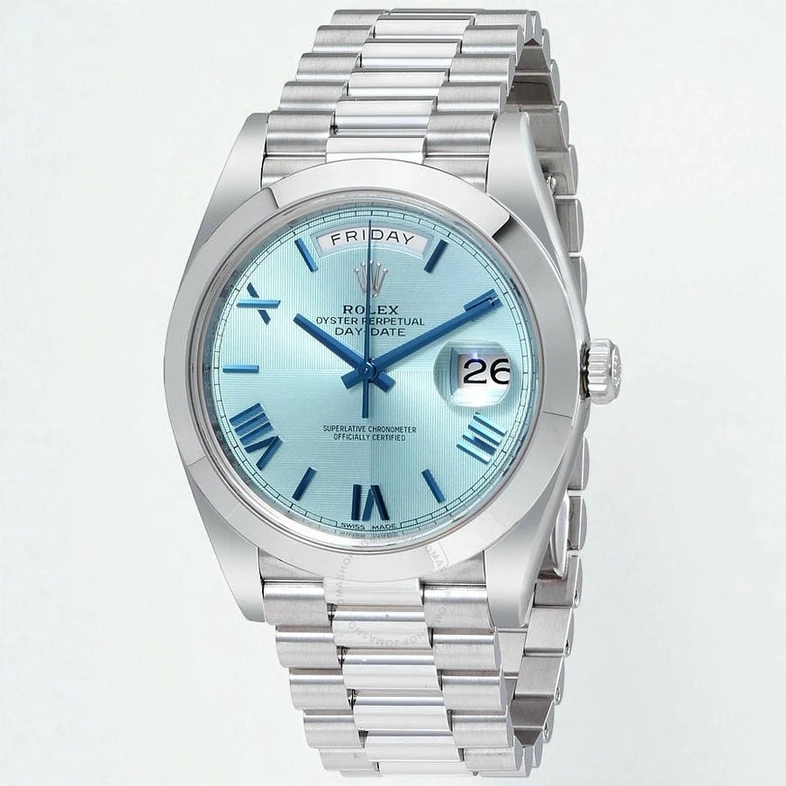 Rolex Day Date Ice Blue Dial Platinum Mens Watch Pakistan