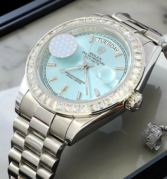 Rolex Day Date Ice Blue Dial Watch Pakistan