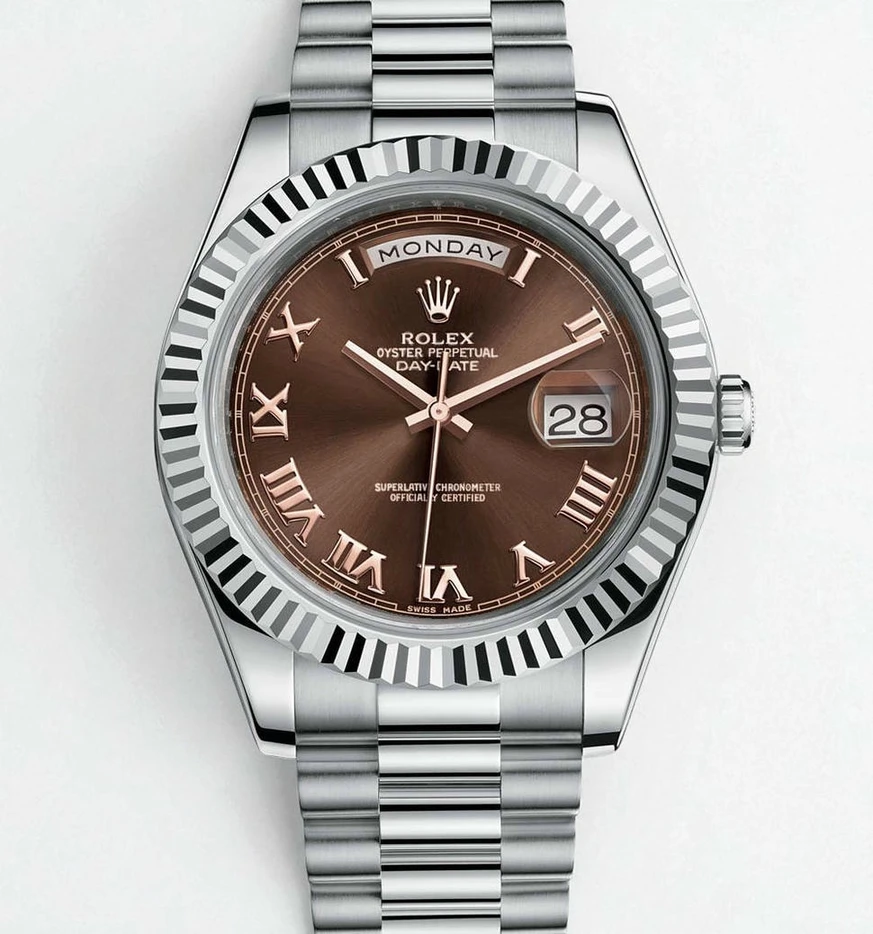 Rolex Day Date Oyster 41 Mm Brown Dial Roman Watch Pakistan