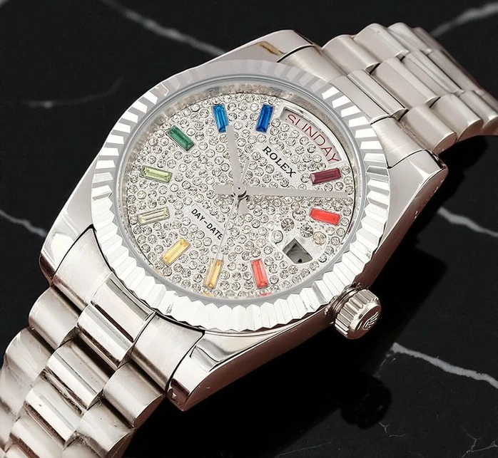 Rolex Day Date Pave Rainbow Dial Watch Pakistan