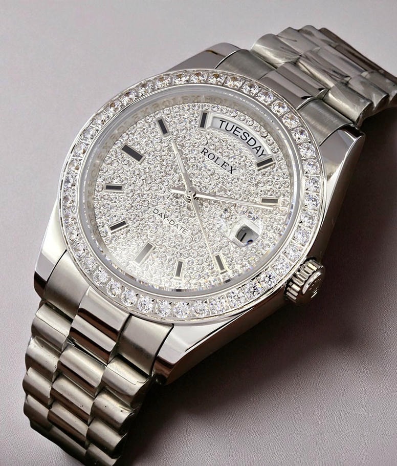 Rolex Day Date President Pave Diamond Dial Watch356 Pakistan