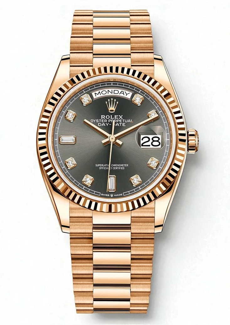 Rolex Day Date Rose Gold Dark Grey Dial Watch320 1 Pakistan