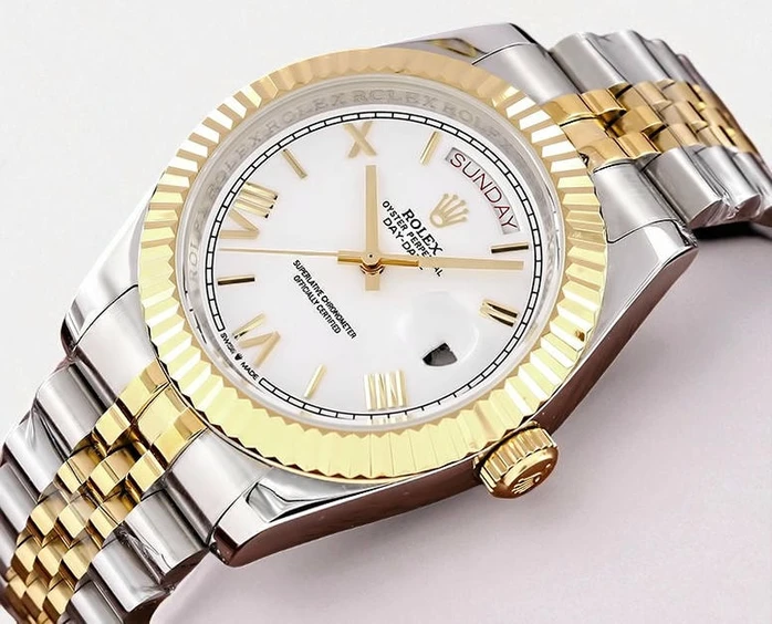 Rolex Day Date Two Tone White Dial Watch 1 Pakistan