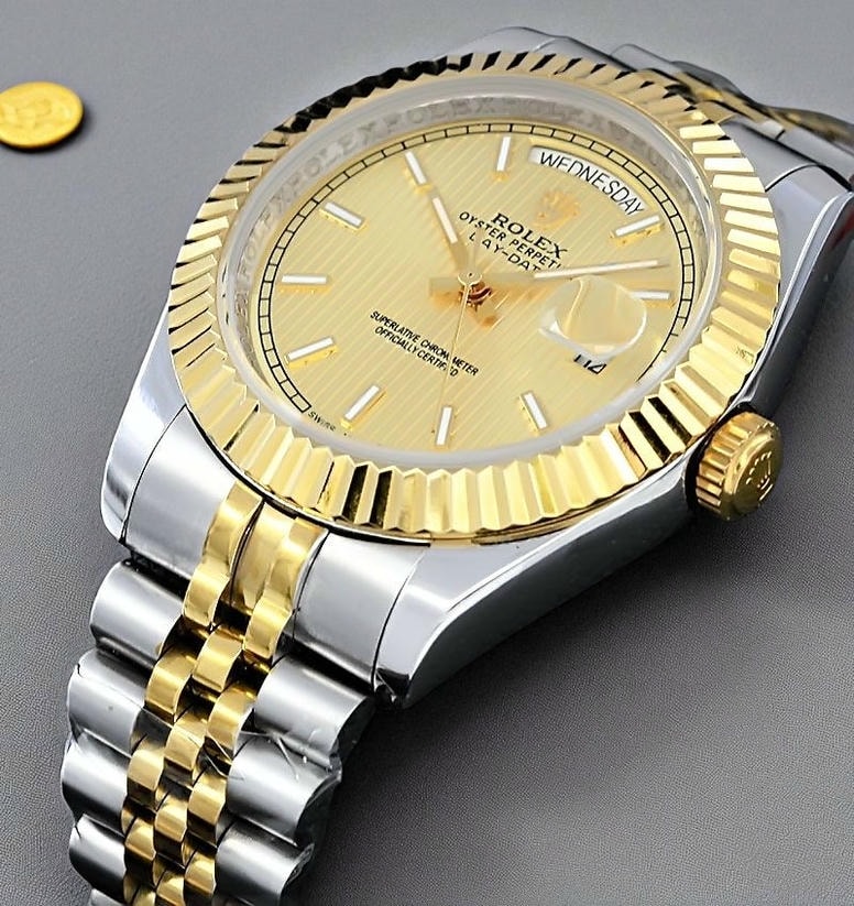 Rolex Day Date Yellow Gold Strip Motif Index Dial Watch 116 1 Pakistan