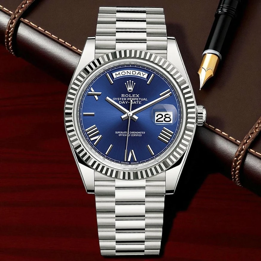 Rolex Daydate40 Wg Blue Roman 1 Pakistan