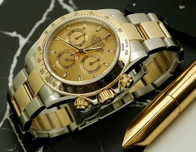 Rolex Daytona Twotone Golden Dial Watch Pakistan