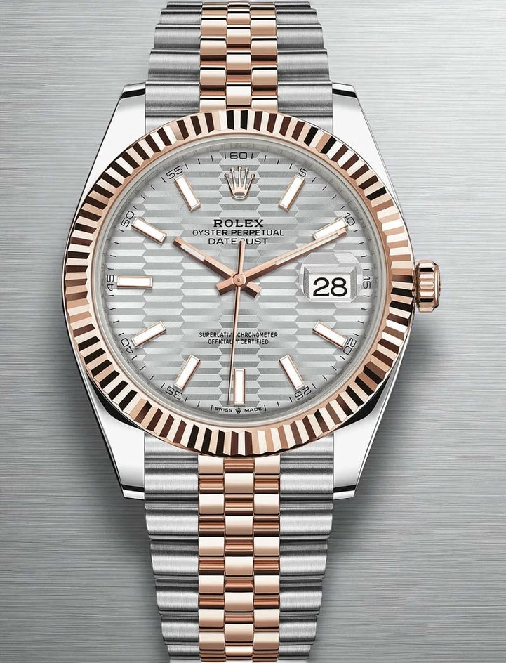 Rolex Everose Rolesor Datejust 41 Slate Fluted Motif Index Dial 126331 Watch Pakistan