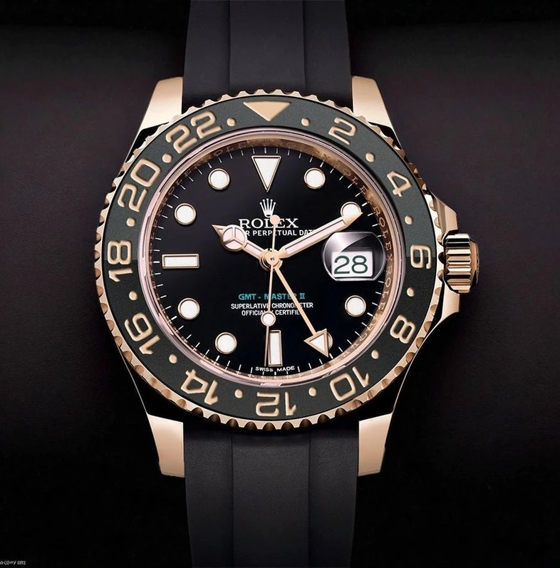 Rolex Gmt Master Ii Pink Gold Rubber Strap Pakistan