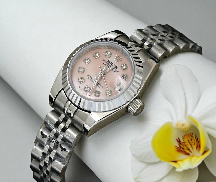 Rolex Ladies Date Just Mother Of Pearl Diamond Dial Watch Pakistan