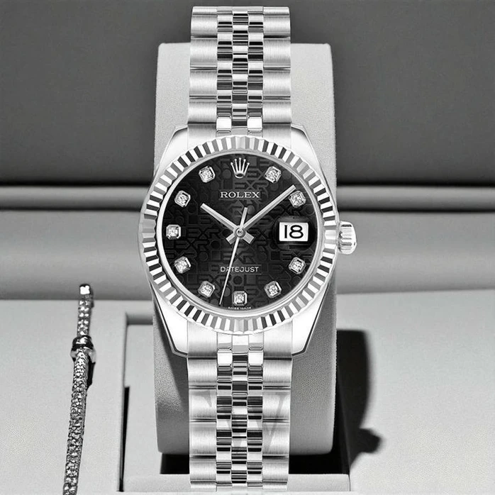 Rolex Ladies Datejust Black Computer Diamond 26mm Watch Pakistan