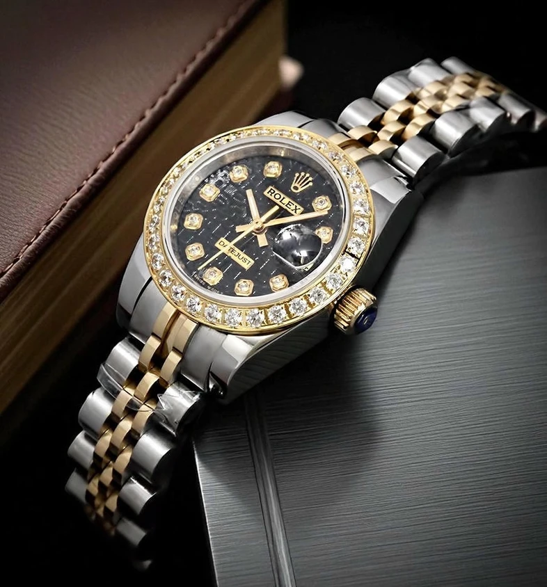 Rolex Lady Datejust 26 Black Computer Dial Two Tone Watch Pakistan