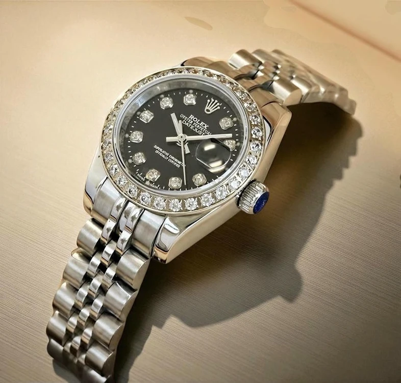 Rolex Lady Datejust Black Dial Diamond Watch Watches 116 Pakistan