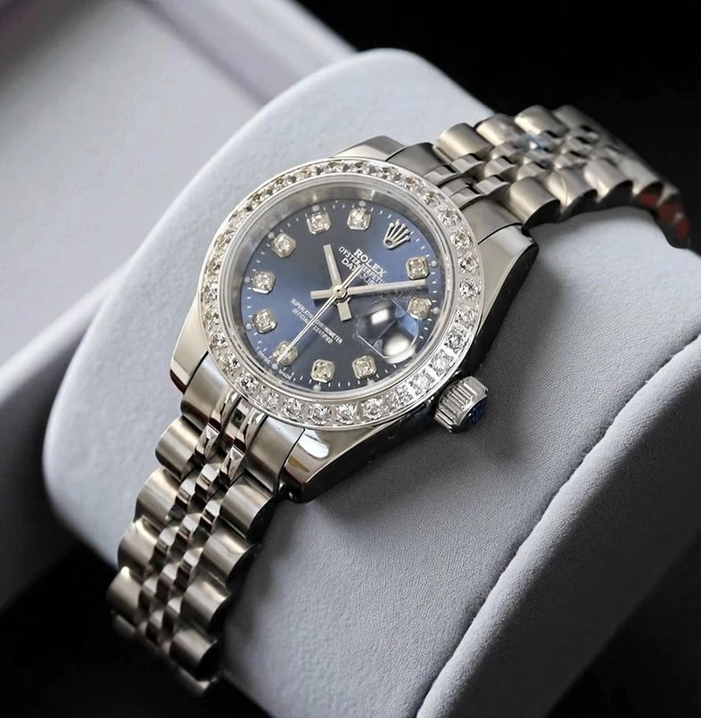 Rolex Lady Datejust Blue Diamond Dial Dianmond Bezel Watch Watches 116 Pakistan