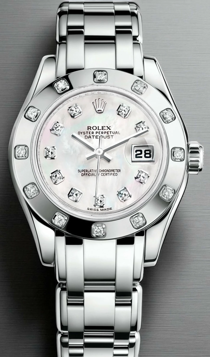 Rolex Lady Datejust Pearlmaster White Mother Of Pearl Dial Watch Pakistan