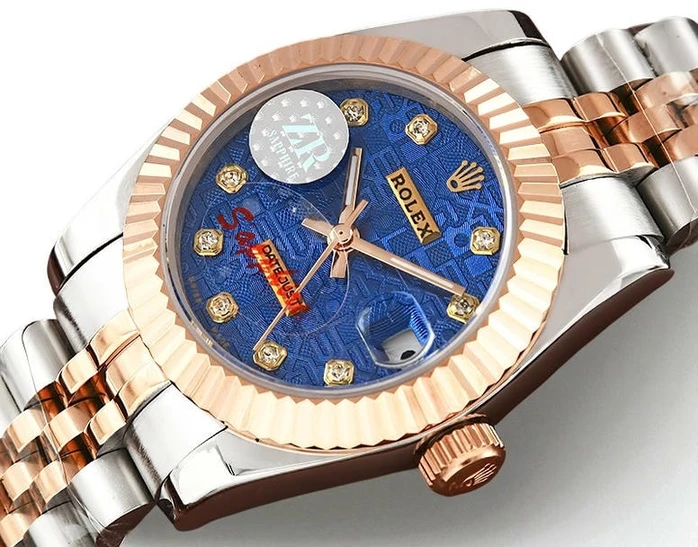 Rolex Lady Datejust Two Tone Blue Computer Dial Swiss Watch406 Pakistan