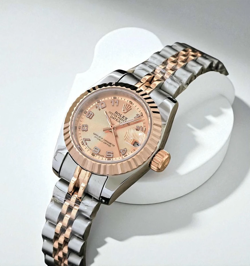 Rolex Lady Datejust Two Tone Rose Gold Dial Watch Pakistan