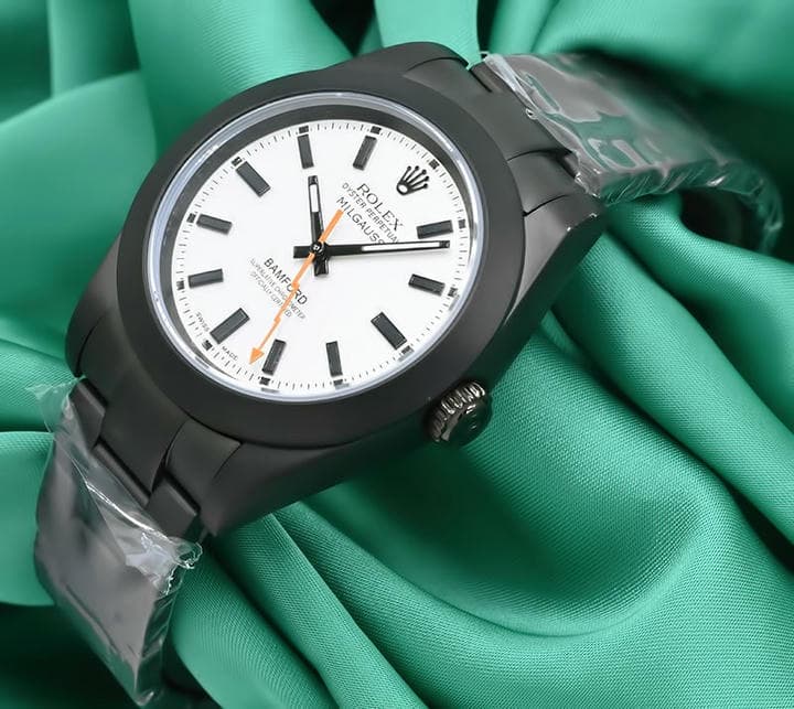 Rolex Milgauss Black Pvd With White Dial Watch