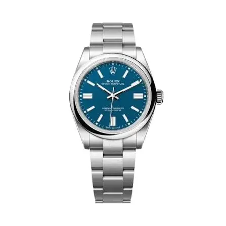 Rolex Oyster Perpetual 41mm Med Blue Dial Stainless Steel