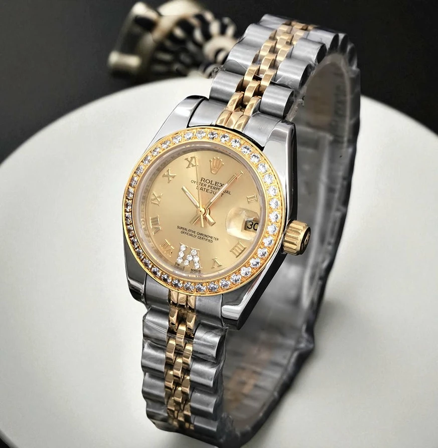 Rolex Oyster Perpetual Date Just Two Tone Diamond Bezel Women S Watch Pakistan