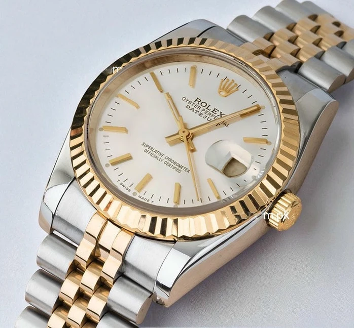 Rolex Oyster Perpetual Datejust Two Tone White Dial Watch Pakistan