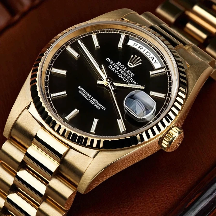Rolex Oyster Perpetual Day Date Black Dial Watch Pakistan