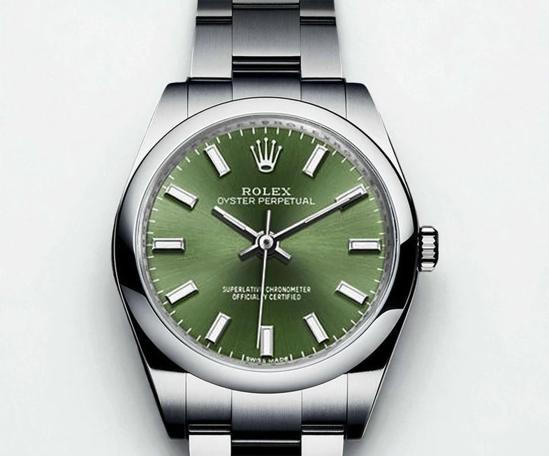 Rolex Oyster Perpetual Olive Green Dial Replica Watches In Cheap Price 116 Pakistan