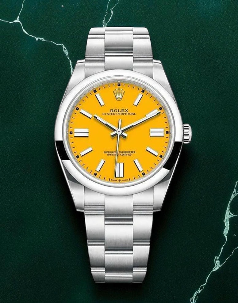Rolex Oyster Perpetual Yellow Dial Men S Watch 17529 Pakistan