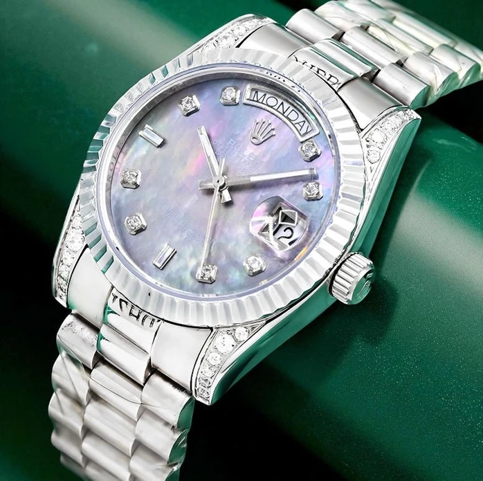 Rolex President Day Date Mother Of Pearl Diamond Dial Watch Pakistan