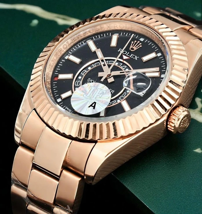 Rolex Sky Dweller Black Dial Rose Gold Mens Watch Pakistan