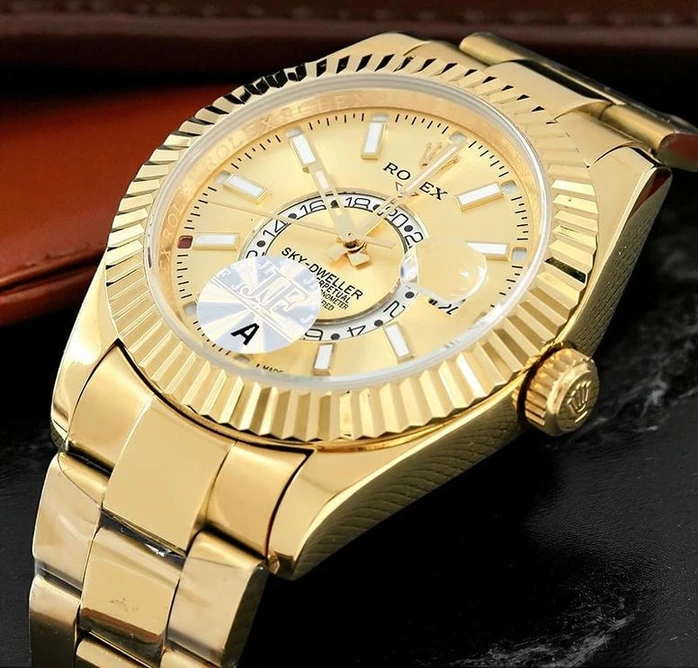 Rolex Sky Dweller Champagne Dial Yellow Gold Mens Watch Pakistan