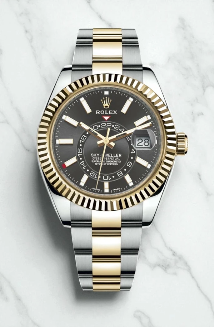 Rolex Sky Dweller Two Tone Black Dial Watch Pakistan