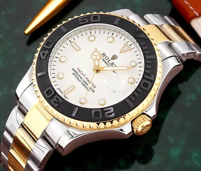 Rolex Yacht Master White Dial Two Tone Watch Pakistan