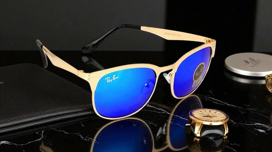 Ray Ban Flat Metal Frame Blue Mirror Sunglasses Sunglasses 116 Pakistan