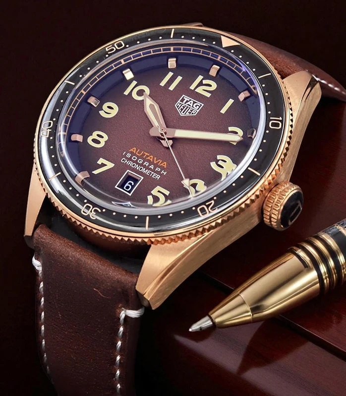 Tag Heuer Autavia Isograph Brown Dial Swiss Watch Compressed Pakistan 1765832409 Fb44f06b