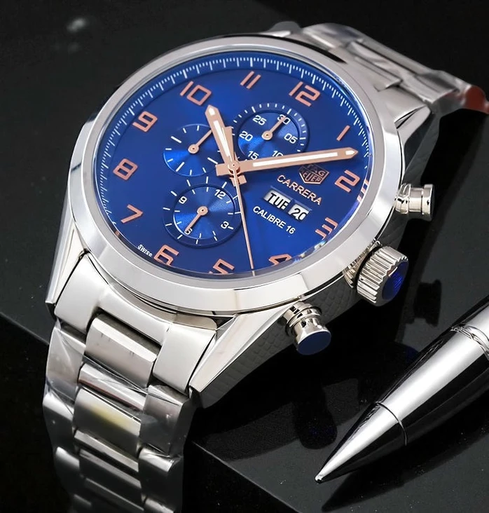Tag Heuer Carrera Calibre 16 Chronograph Blue Dial Watch Pakistan 1765832419 F64efc14