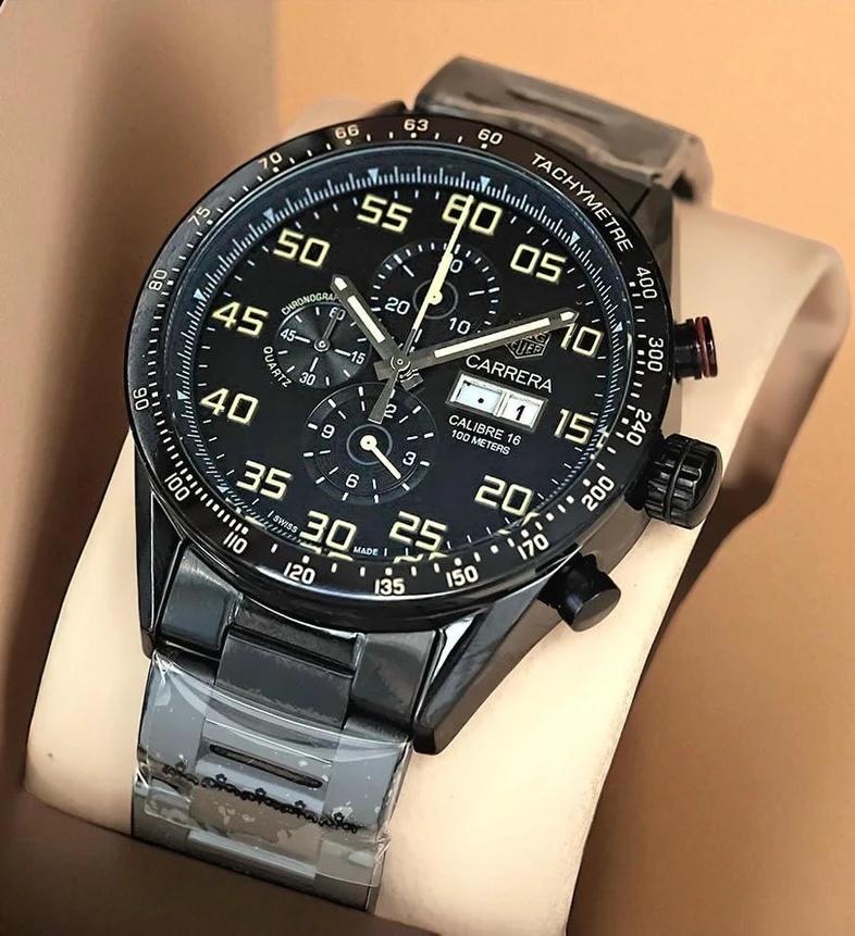 Tag Heuer Carrera Calibre 16 Day Date Chronograph Black Titanium Watch Pakistan