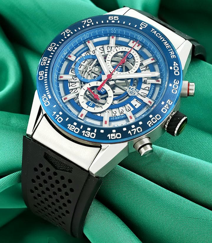 Tag Heuer Carrera Heuer 01 Blue Dial Watch 1
