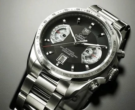 Tag Heuer Grand Carrera Calibre 17 Silver Chain Black Dial Pakistan