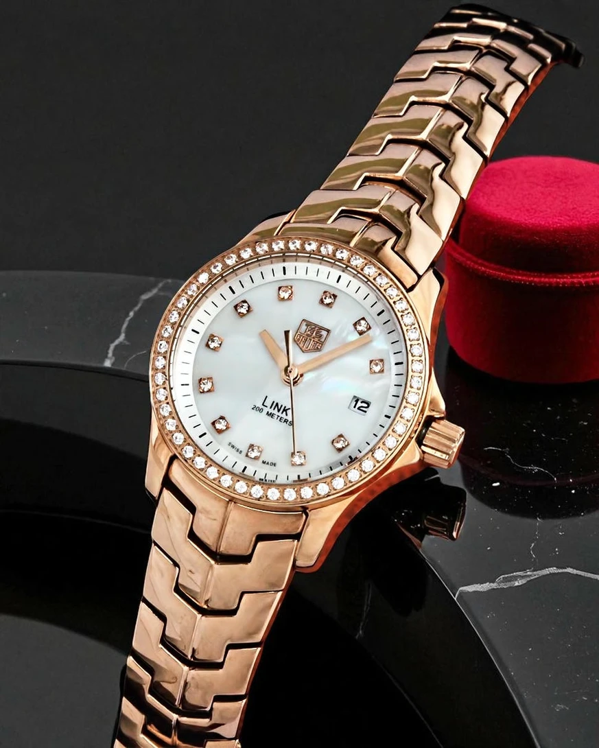 Tag Heuer Link White Mother Of Pearl Diamond Ladies Watch Pakistan