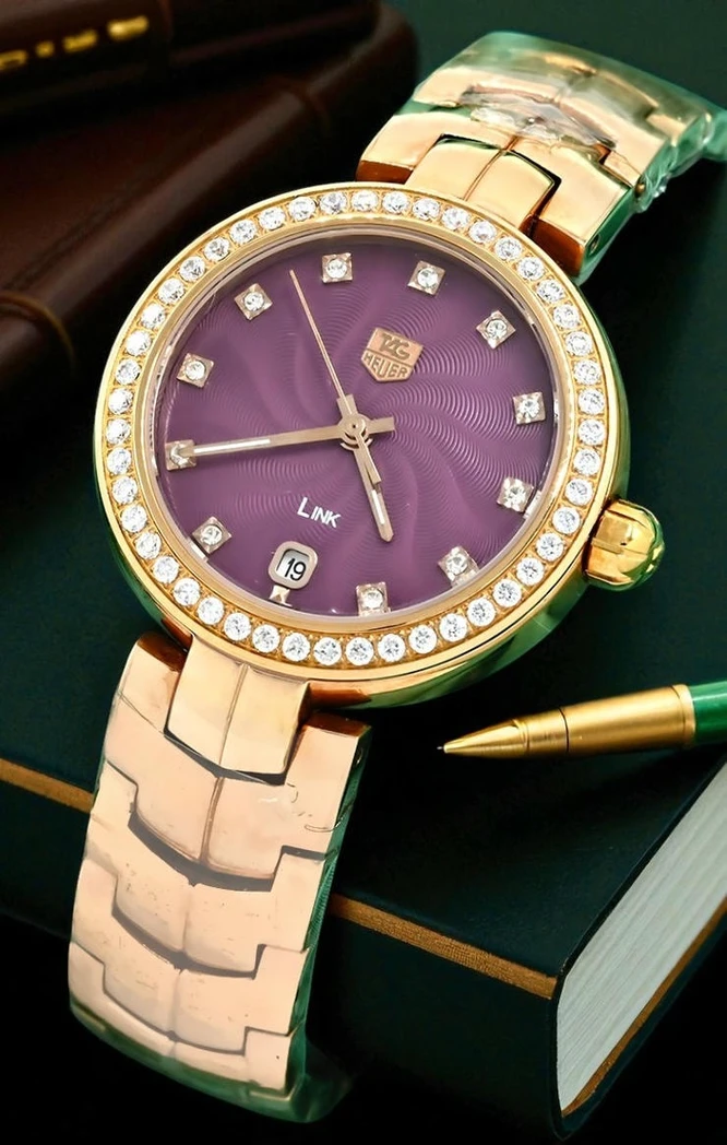 Tag Heuer Womens Link Diamond Bezel Rose Tone Watch Pakistan
