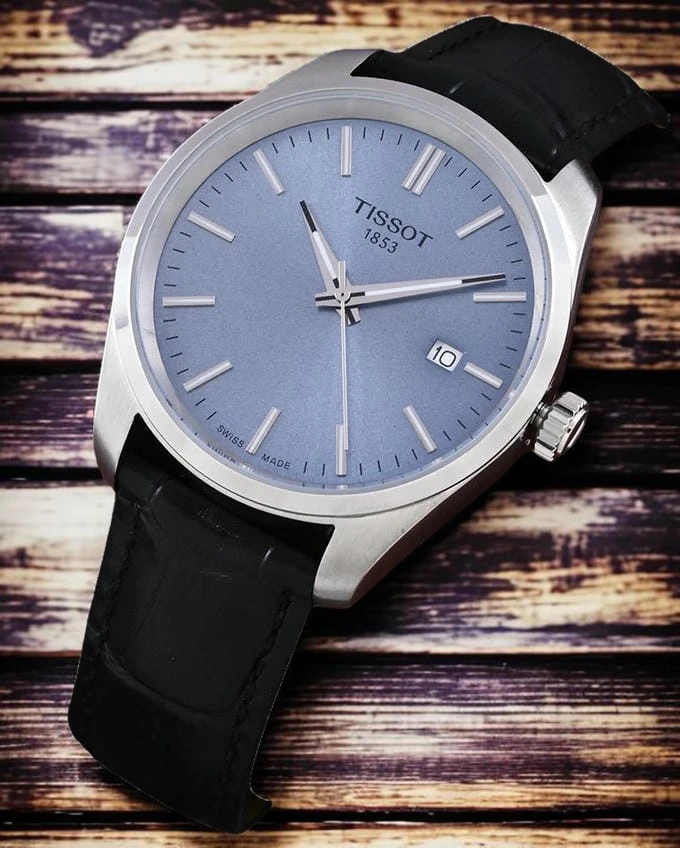Tissot Gentleman Quartz Black Leather Strap Watch For Men 1780998185 95585ccd