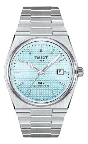 Tissot Prx Powermatic 80 Ice Blue Dial Mens Watch