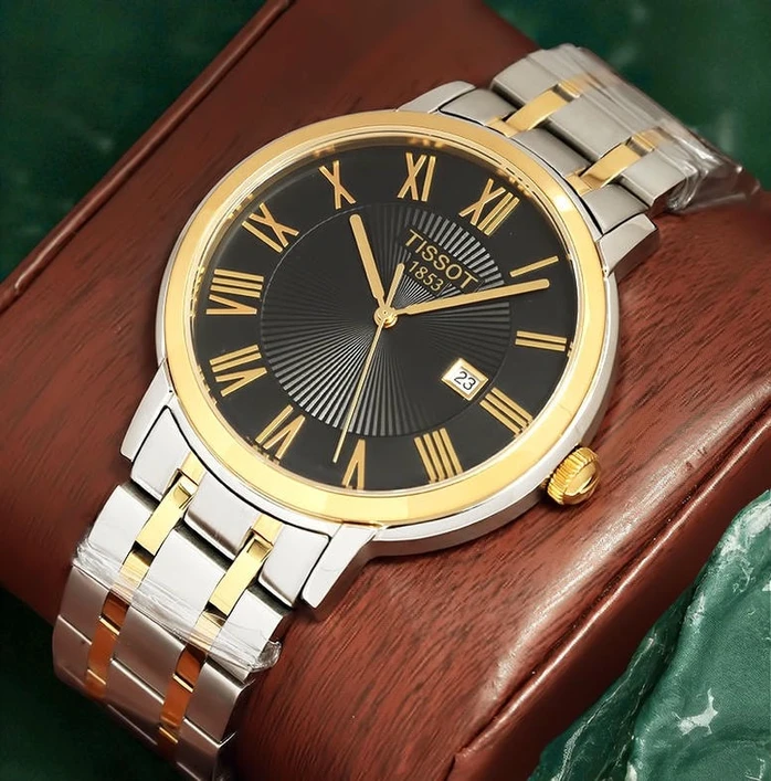 Tissot T Classic Two Tone Black Dial Watch Pakistan