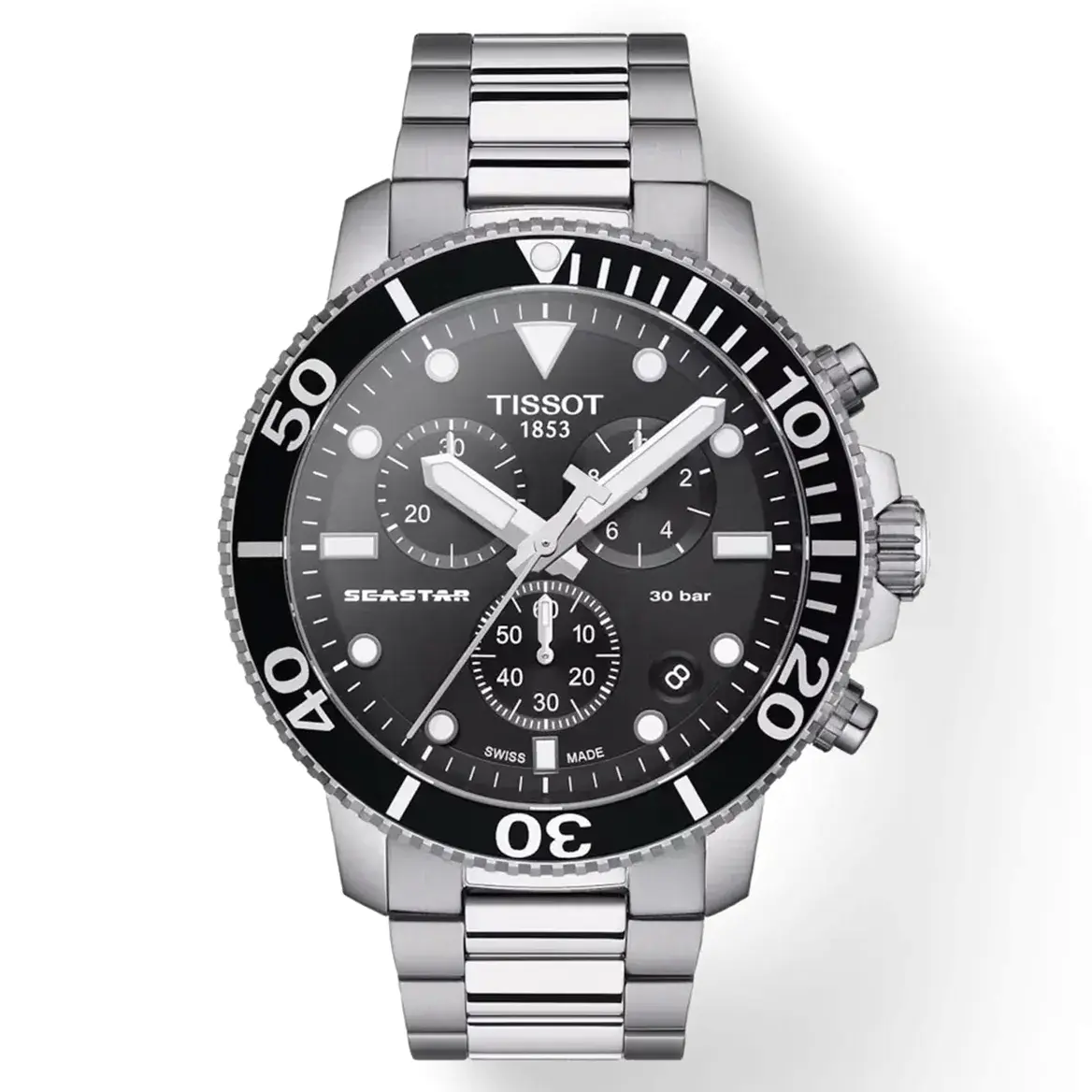 Tissot T Sport Silver Stainless Steel Black Dial Chronograph 2026