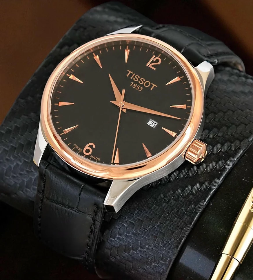 Tissot Tradition Two Tone Black Dial Watch Pakistan