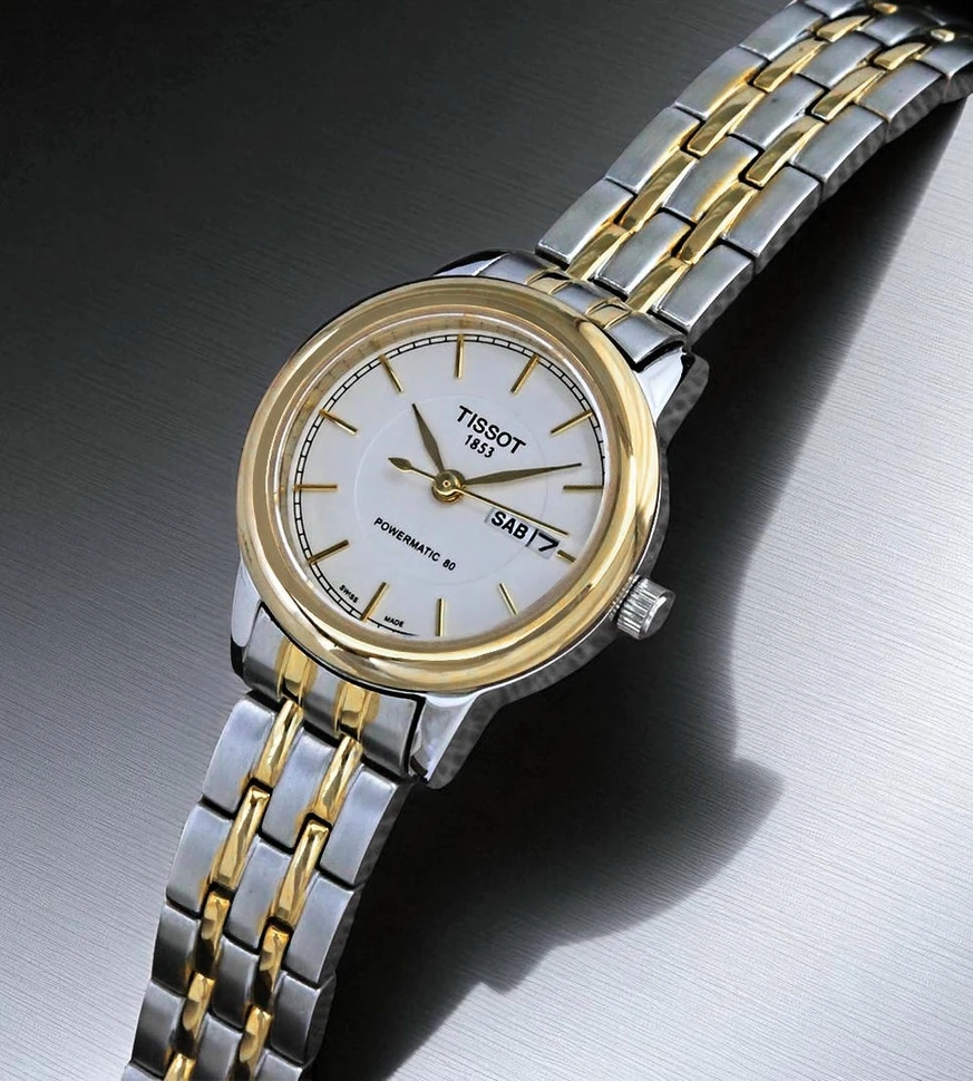 Tissot White Dial Two Tone Stainless Steel Ladies Watch Pakistan