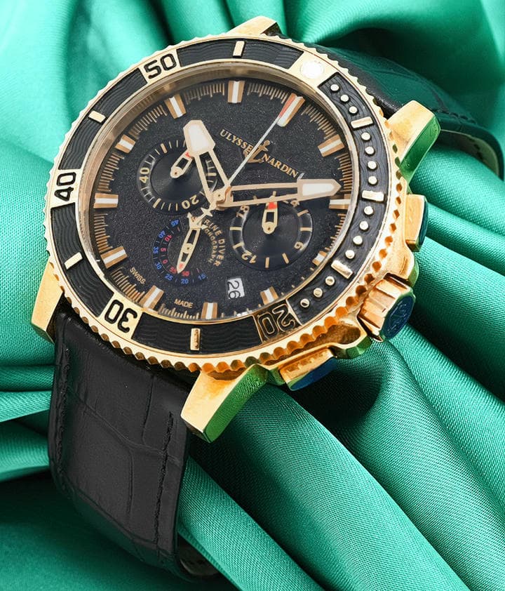 Ulysse Nardin Marine Diver Black Sea Chronograph Watch 1768331061 B05d9c80