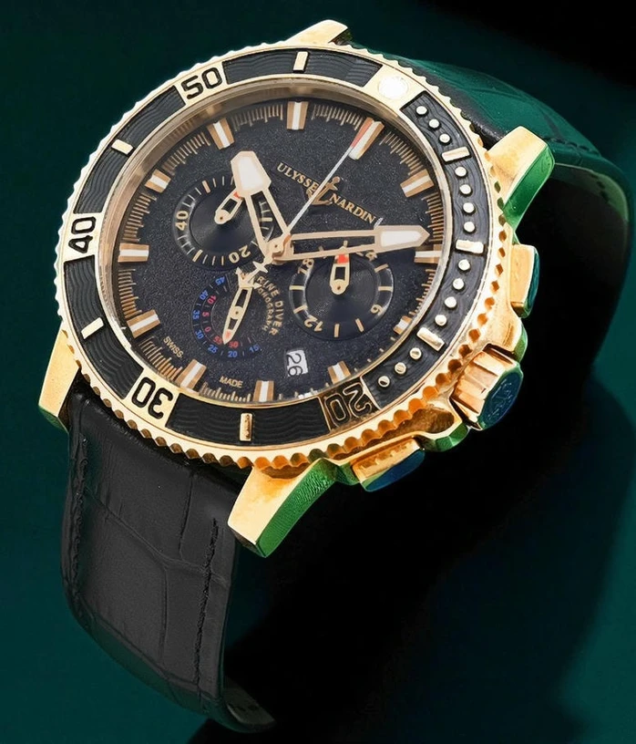 Ulysse Nardin Marine Diver Black Sea Chronograph Watch Pakistan 1765832585 Df201694